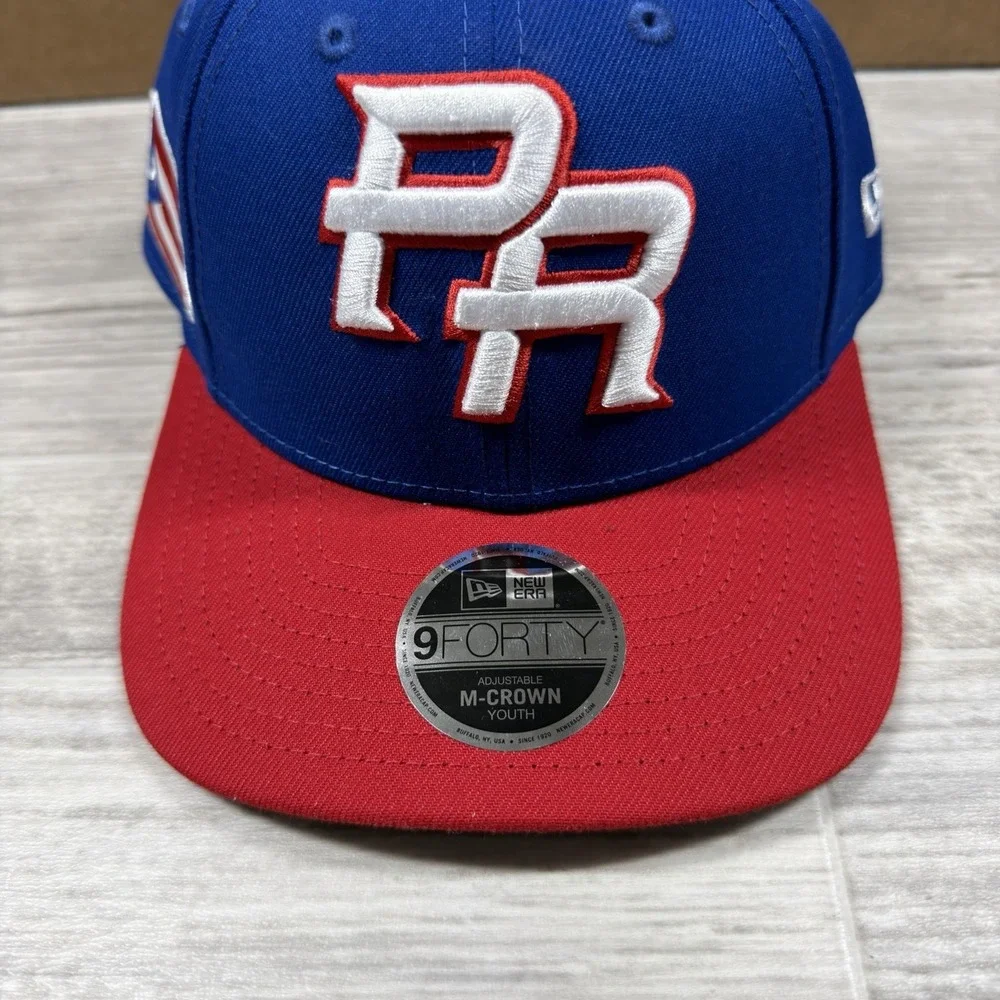 NEW ERA Puerto Rico M-Crown Hat Cap Snapback Boys YOUTH Blue Red Baseball WBC